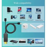 L3B Type-C USB To HDMI-Compatible  Audio Transfer Three-In-One HD Cable TV Screen Connector(Black)