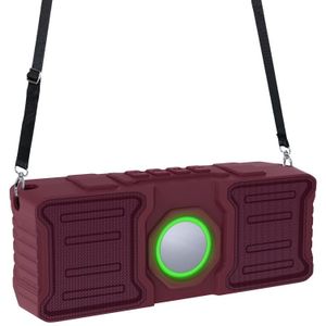 New Rixing NR-9013 Bluetooth 5.0 Portable Outdoor Wireless Bluetooth Speaker with Shoulder Strap(Red)