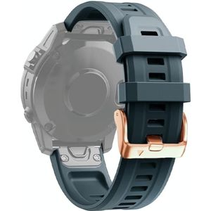 Voor Garmin Fenix 6s 20mm Rose Gold Buckle Silicone Strap (Navy Blue)