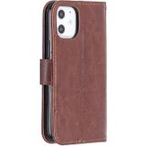 For iPhone 12 mini Crazy Horse Texture Horizontal Flip Leather Case with Holder & Card Slots & Wallet & Photo Frame(Brown)