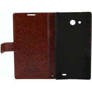 Fine Sheepskin Texture Flip Leather Case with Credit Card Slots & Holder for Huawei Ascend Mate (Brown)