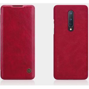 For OnePlus 8 NILLKIN QIN Series Crazy Horse Texture Horizontal Flip Leather Case with Card Slot(Red)