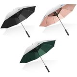 9033 Sun and Rain Dual-purpose Umbrella Multi-function Fan Titanium Silver Glue Sunscreen and UV Protection Long Handle Umbrella(Black)