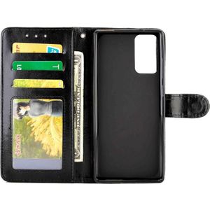 For Samsung Galaxy Note20 Crazy Horse Texture Leather Horizontal Flip Protective Case with Holder & Card Slots & Wallet & Photo Frame(Black)