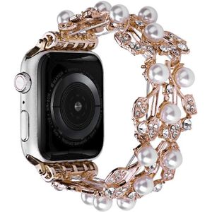 Vierbladige metalen horlogeband voor Apple Watch 6 44 mm (roségoud)