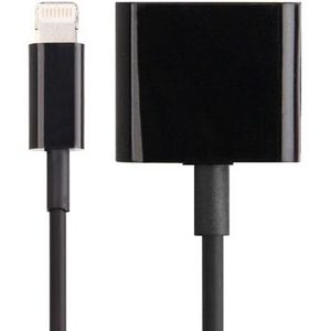 30 Pin Female to Male Charging Cable Adapter for iPhone 7 & 7 Plus  iPhone 6s & 6s Plus  iPhone 6 & 6 Plus  iPhone 5 & 5S & 5C  iPad Air  Length: 20cm(Black)