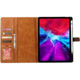 Calf Texture Double Fold Clasp Horizontal Flip Leather Case with Photo Frame & Holder & Card Slots & Wallet For iPad Pro 12.9 inch (2020)(Rose Gold)