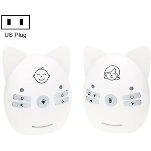 Draadloze audio-babyfoon Ondersteuning Spraakbewaking + intercom + nachtlampje zonder batterij  stekkertype: US-stekker