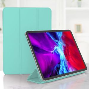 For iPad Pro 11 (2020) PC + PU Magnetic Leather Case with Three-folding Holder(Mint Green)