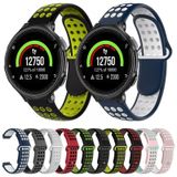 Voor Garmin Forerunner 235 tweekleurige geperforeerde ademende siliconen horlogeband (zwart + rood)