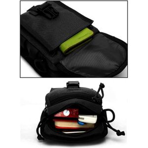INDEPMAN DL-B020 Fashion Army Style Oxford Cloth Tactical Package Crossbody Bag Shoulder Sling Bag Hand Bag Messenger Bag  Size: 17 x 15 x 8 cm(Black)