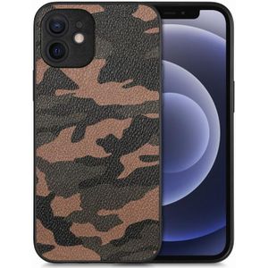 Voor iPhone 12 Camouflage lederen achterkant telefoonhoesje