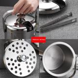 304 Stainless Steel Ice Bucket Double-Layer Hollow Bar Beer Wine Barrel With Ice Clip  Capacity: 1.3L