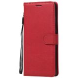 For Samsung Galaxy Note20 Solid Color Horizontal Flip PU Leather Case with Holder & Card Slots & Wallet & Lanyard(Red)