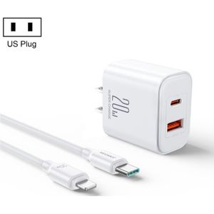 J0YROOM TCF05 20W USB+USB-C/Type-C snelladerset met dubbele interface  specificatie: US-stekker