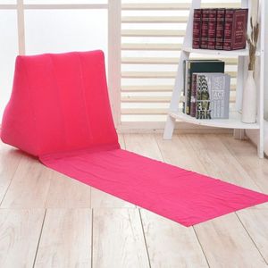 Outdoor Beach PVC Thick Flocked Beach Mat Inflatable Triangle Pad  Size:  150x38x46cm (Rose Red)