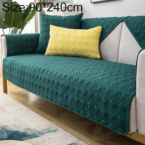 Four Seasons Universal Simple Modern Non-slip Full Coverage Sofa Cover  Size:90x240cm(Houndstooth Green)