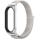 Voor Xiaomi Mi Band 7/7 NFC Mijobs CS Roestvrij stalen kast Nylon Watch Band (Sea Shell Silver)