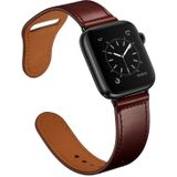 Lederen vervanging horlogeband voor Apple Watch Series 7 41mm / 6 & SE & 5 & 4 40mm / 3 & 2 & 1 38mm (rode palmolie leder + zwarte gesp)