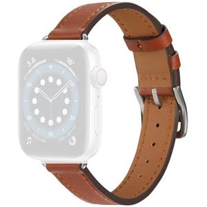 A Style Leather Strap Watchband For Apple Watch Series 7 & 6 & SE & 5 & 4 40mm  / 3 & 2 & 1 38mm(Brown)