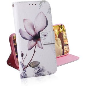 Magnolia Flower Pattern Coloured Drawing Horizontal Flip Leather Case for Galaxy J6 Plus  with Holder & Card Slots & Wallet