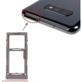 SIM Card Tray + Micro SD Card Tray for Samsung Galaxy S10+ / S10 / S10e(Rose Gold)
