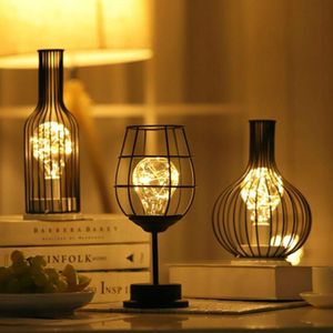 Retro Classic Iron Art LED Table Lamp Reading Lamp Night Light Bedroom Lamp Desk Lighting Home Decoration  Lampshade Style:Red Wine + Red Wine + Hangover