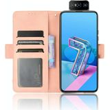 Voor Asus Zenfone 7 ZS670KS/Zenfone 7 Pro ZS671KS Wallet Style Skin Feel Calf Pattern Leather Case  met aparte kaartsleuf (roze)