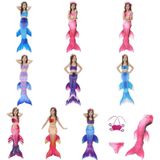 3 PCS / Sets Children Swimming Mermaid Tails Bikini Cosplay Mermaid Swimwear  Size: 130