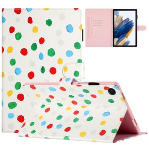 Voor Samsung Galaxy Tab A8 10.5 2021 X200 Dot Patroon Lederen Smart Tablet Case (Wit Kleurrijke Dot)