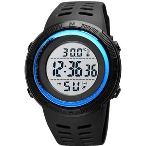SKMEI 1681 Multifunctional LED Digital Display Luminous Electronic Watch  Support Body / Ambient Temperature Measurement(Blue White)
