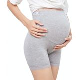 Pregnant Women High-waist Stomach Lift Bottoming Lace Trim Safety Pants (Color:Gray Size:L)