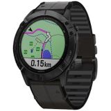 For Garmin Fenix 6 Silicone + Leather Quick Release Replacement Strap Watchband(Black)