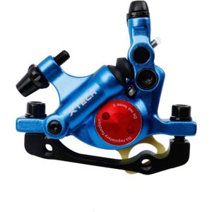 ZOOM HB100 Mountain Bike Hydraulic Brake Caliper Folding Bike Cable Pull Hydraulic Disc Brake Caliper  Style:Front(Blue)