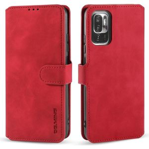 For Xiaomi Redmi Note 10 5G DG.MING Retro Oil Side Horizontal Flip Leather Case with Holder & Card Slots & Wallet(Red)