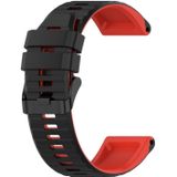 Voor Garmin Fenix 6x Pro 26mm Silicone Mixing Color Watch Strap (zwart + rood)