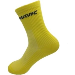 2 Pairs Sport Breathable  Outdoor Road Bicycle Racing Cycling Sport Socks  Free Size(Yellow)