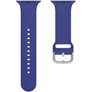Silicone Solid Color Watch Band For Apple Watch Series 6&SE&5&4 40mm(Navy Blue)