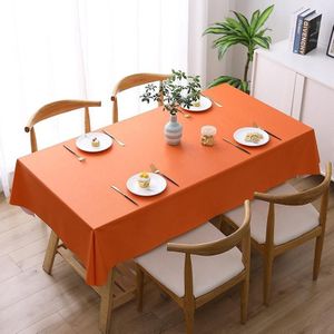 140x220cm  Solid Color PVC Waterproof Oil-Proof And Scald-Proof Disposable Tablecloth(Orange)