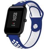 Double Colour Silicone Sport Wrist Strap for Huawei Watch Series 1 18mm (White Blue)