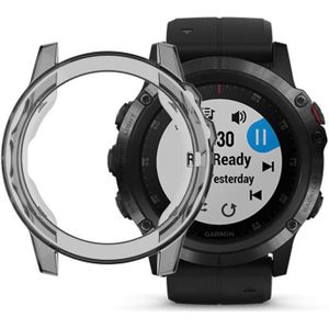 Suitable for Garmin Fenix 5 & 5 Plus transparent TPU Silica Gel Watch Case(Transparent gray)