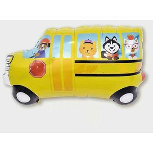 Baby Birthday Party Set Children Toy Car Aluminum Balloon  Style:School Bus