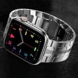 Butterfly Buckle Metal Watch Band voor Apple Watch Series 7 45 mm / 6 & SE & 5 & 4 44mm / 3 & 2 & 1 42 mm