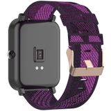 20mm Stripe Weave Nylon Wrist Strap Watch Band for Huami Amazfit GTR 42mm / GTS / BIP / BIP Lite(Purple)