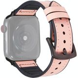 Crazy Horse Texture Leather Replacement Watchbands For Apple Watch Series 6 & SE & 5 & 4 44mm / 3 & 2 & 1 42mm(Pink)