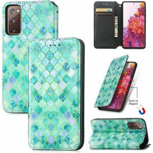 Voor Samsung Galaxy S20 Fe Kleurrijke Magnetische Horizontale Flip PU Lederen Case met Houder & Card Slot & Portemonnee (Emerald)