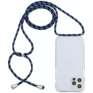 Transparante acryl airbag schokbestendige telefoon beschermhoes met lanyard voor iphone 13 pro (gradiënt blauw)