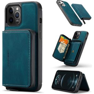 JEEHOOD Magnetic Zipper Horizontal Flip Leather Case with Holder & Card Slot & Wallet For iPhone 12 / 12 Pro(Blue)
