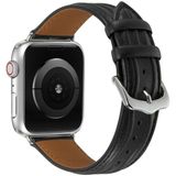 Echt lederen horlogeband met reliëflijn voor Apple Watch Ultra 49 mm