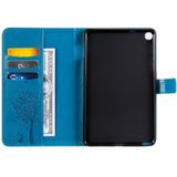 For Galaxy Tab A 8.0 & S Pen (2019) Pressed Printing Cat and Tree Pattern Horizontal Flip Leather Case with Holder & Card Slots & Wallet(Blue)